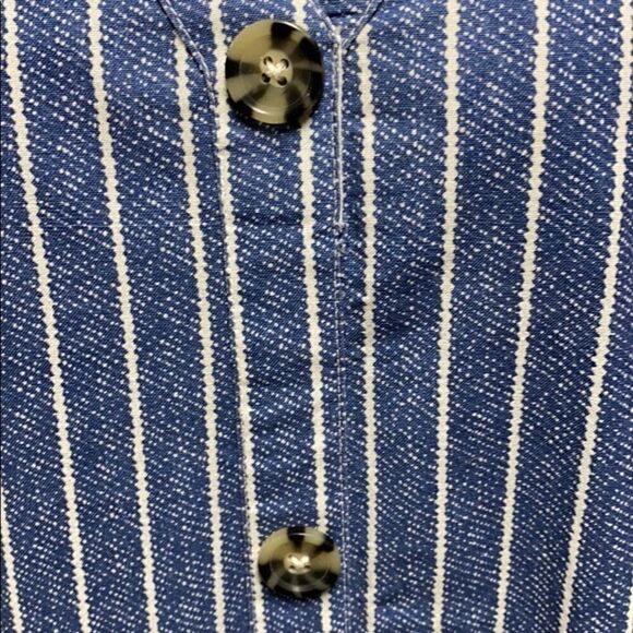 Mud Pie Eva Button Front Stripe Blue Dress - Picture 2 of 8